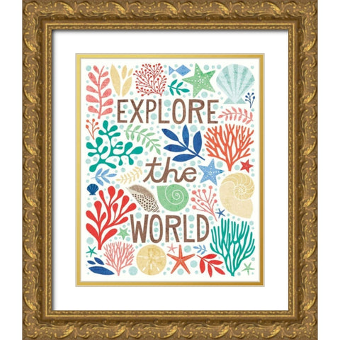 Under Sea Treasures I Gold Ornate Wood Framed Art Print with Double Matting by Mullan, Michael