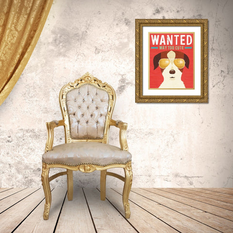 Beach Bums Terrier I Wanted Gold Ornate Wood Framed Art Print with Double Matting by Mullan, Michael