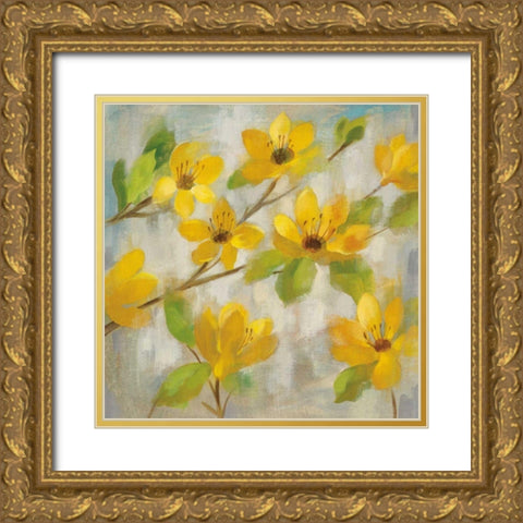Golden Bloom II Gold Ornate Wood Framed Art Print with Double Matting by Vassileva, Silvia