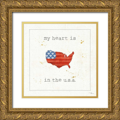 USA Cuties II Gold Ornate Wood Framed Art Print with Double Matting by Pela Studio