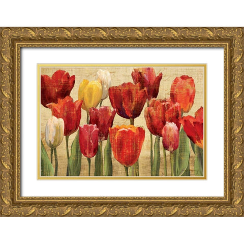Tulip Fantasy on Cream Gold Ornate Wood Framed Art Print with Double Matting by Hageman, Marilyn