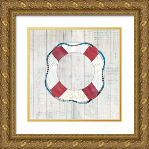 Wind and Waves III Nautical Gold Ornate Wood Framed Art Print with Double Matting by Prahl, Courtney
