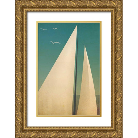 Sails I Gold Ornate Wood Framed Art Print with Double Matting by Fowler, Ryan