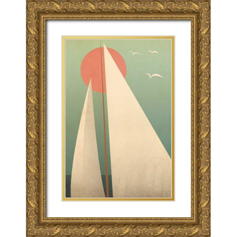 Sails III Gold Ornate Wood Framed Art Print with Double Matting by Fowler, Ryan