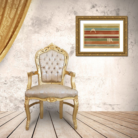 Mumbai Rainbow Birds I Gold Ornate Wood Framed Art Print with Double Matting by Daphne, Brissonnet