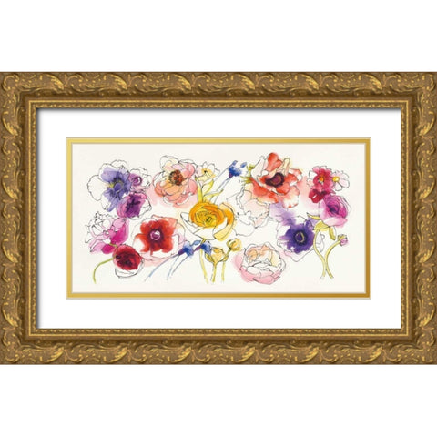 Rainbow Ruffles Gold Ornate Wood Framed Art Print with Double Matting by Novak, Shirley
