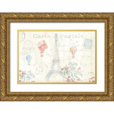 Lighthearted in Paris I Gold Ornate Wood Framed Art Print with Double Matting by Pertiet, Katie