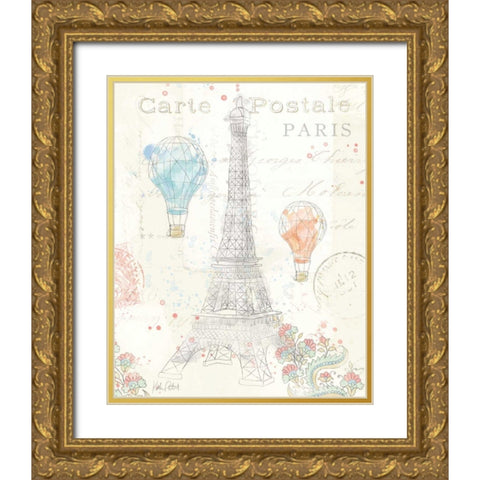 Lighthearted in Paris III Gold Ornate Wood Framed Art Print with Double Matting by Pertiet, Katie
