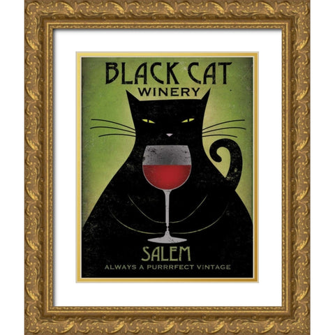 Black Cat Winery Salem Gold Ornate Wood Framed Art Print with Double Matting by Fowler, Ryan