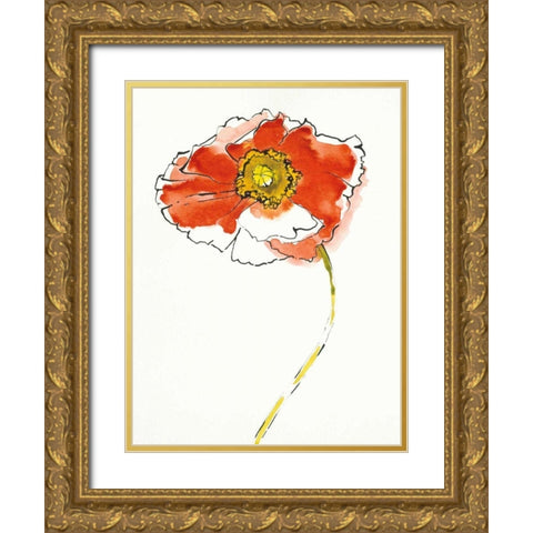 Red Icelands I on White Gold Ornate Wood Framed Art Print with Double Matting by Novak, Shirley