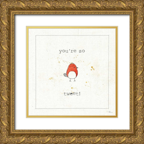 Lil Tweeties I Gold Ornate Wood Framed Art Print with Double Matting by Pela Studio
