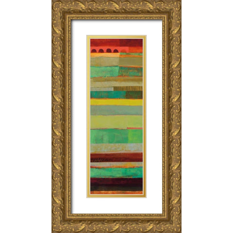 Fields of Color IV Gold Ornate Wood Framed Art Print with Double Matting by Davies, Jane