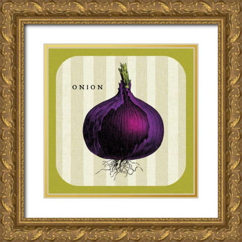 Linen Vegetable III Gold Ornate Wood Framed Art Print with Double Matting by Mousseau Studio