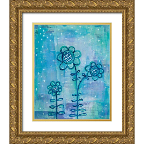 Magical Flowers I Gold Ornate Wood Framed Art Print with Double Matting by Averinos, Melissa