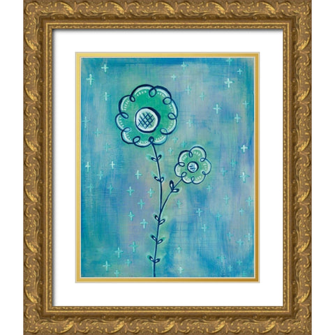 Magical Flowers II Gold Ornate Wood Framed Art Print with Double Matting by Averinos, Melissa