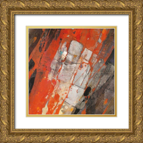 Hot Lava Gold Ornate Wood Framed Art Print with Double Matting by Hristova, Albena