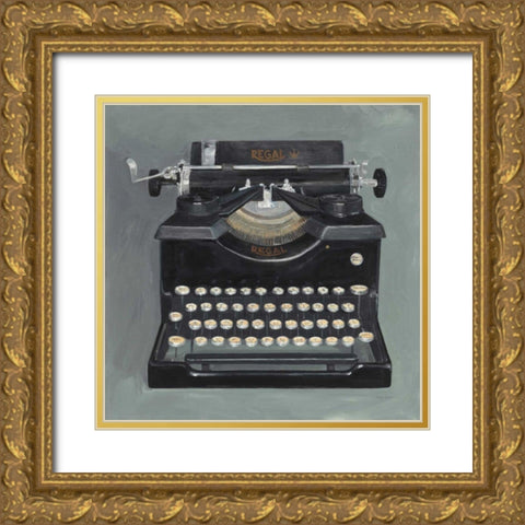 Classic Typewriter Gold Ornate Wood Framed Art Print with Double Matting by Tillmon, Avery