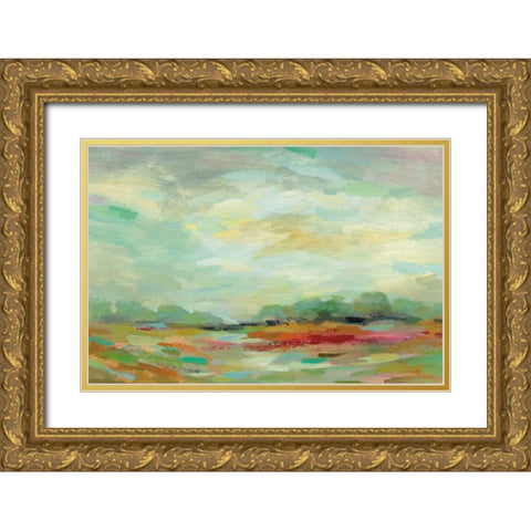 Sunrise Field Gold Ornate Wood Framed Art Print with Double Matting by Vassileva, Silvia