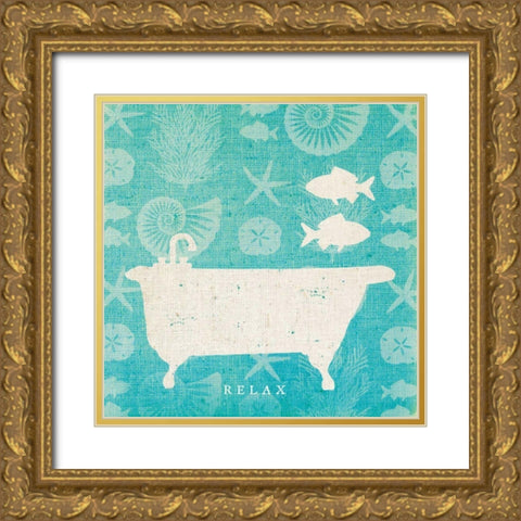 Pacific Bath I Gold Ornate Wood Framed Art Print with Double Matting by Studio Mousseau