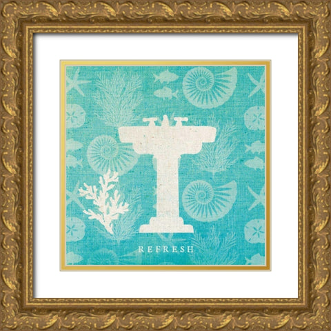 Pacific Bath III Gold Ornate Wood Framed Art Print with Double Matting by Studio Mousseau