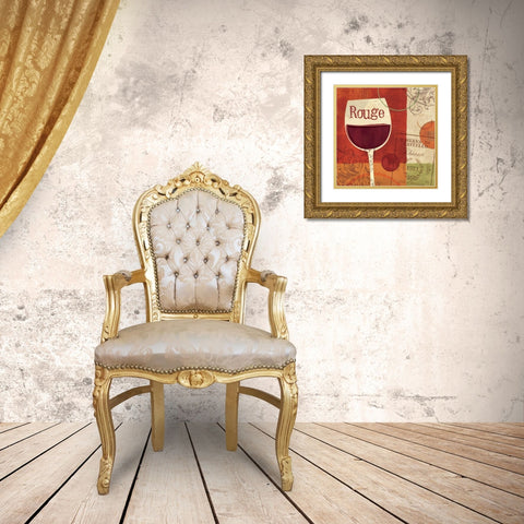 Cheers! Rouge Gold Ornate Wood Framed Art Print with Double Matting by Charron, Veronique