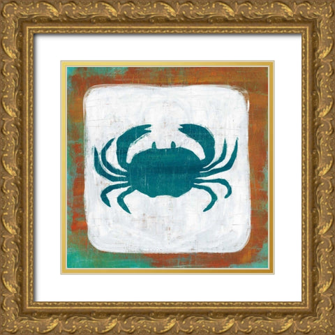 Ahoy V Red Blue Gold Ornate Wood Framed Art Print with Double Matting by Averinos, Melissa