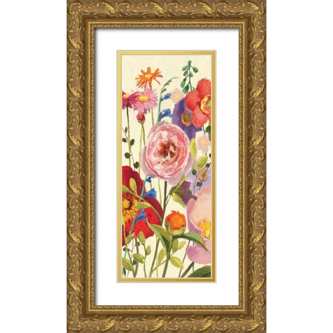 Couleur Printemps II Panel I Gold Ornate Wood Framed Art Print with Double Matting by Novak, Shirley
