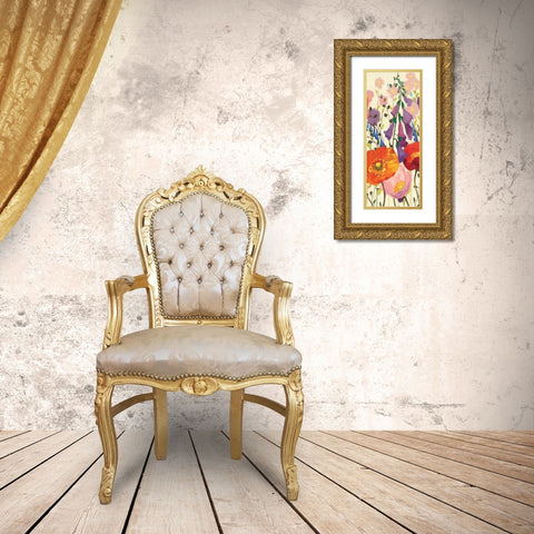 Couleur Printemps III Panel II Gold Ornate Wood Framed Art Print with Double Matting by Novak, Shirley