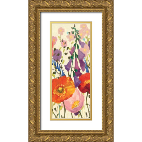 Couleur Printemps III Panel II Gold Ornate Wood Framed Art Print with Double Matting by Novak, Shirley