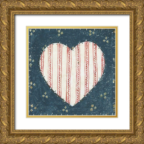 Americana Quilt I Gold Ornate Wood Framed Art Print with Double Matting by Brown, David Carter