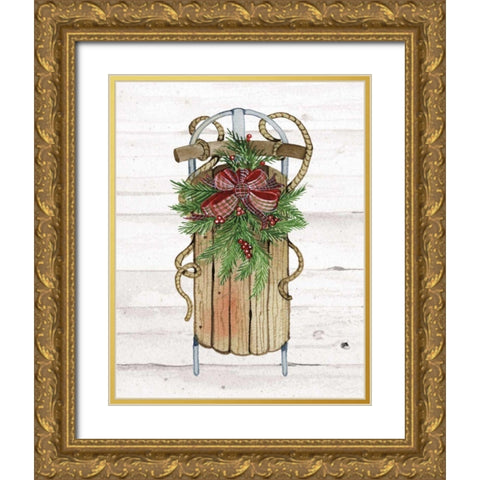 Holiday Sports II on White Wood Gold Ornate Wood Framed Art Print with Double Matting by McKenna, Kathleen Parr