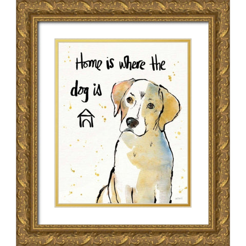 Strike a Paws VIII Gold Ornate Wood Framed Art Print with Double Matting by Tavoletti, Anne