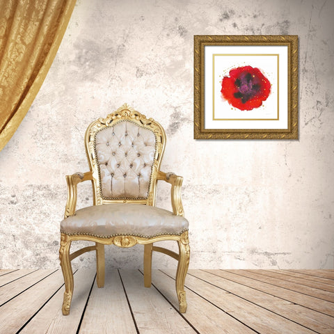 Splash IV with Gold Gold Ornate Wood Framed Art Print with Double Matting by Novak, Shirley