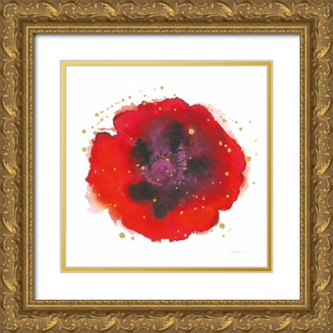 Splash IV with Gold Gold Ornate Wood Framed Art Print with Double Matting by Novak, Shirley