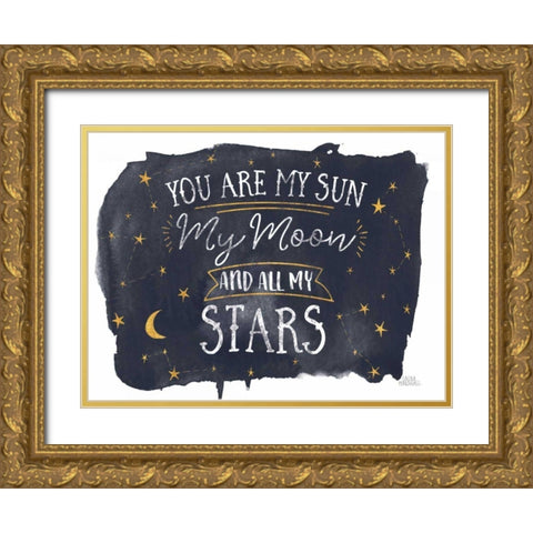 Celestial Love IV Gold Ornate Wood Framed Art Print with Double Matting by Marshall, Laura