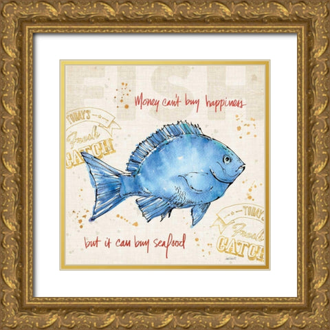 Coastal Catch III Gold Ornate Wood Framed Art Print with Double Matting by Tavoletti, Anne