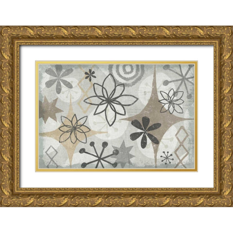 Mid Century Mystique Archroma Gold Ornate Wood Framed Art Print with Double Matting by Mullan, Michael
