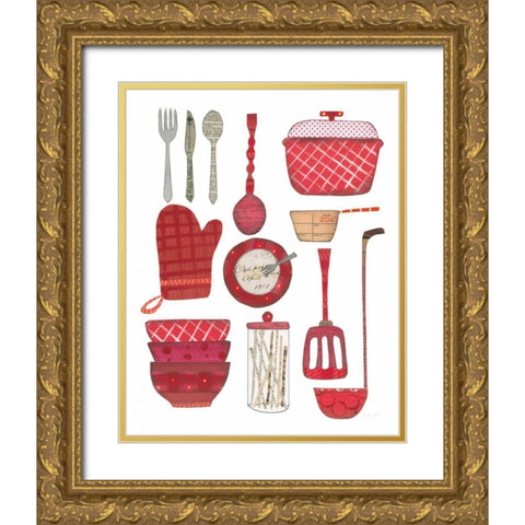 Cook Kitchen II Gold Ornate Wood Framed Art Print with Double Matting by Prahl, Courtney