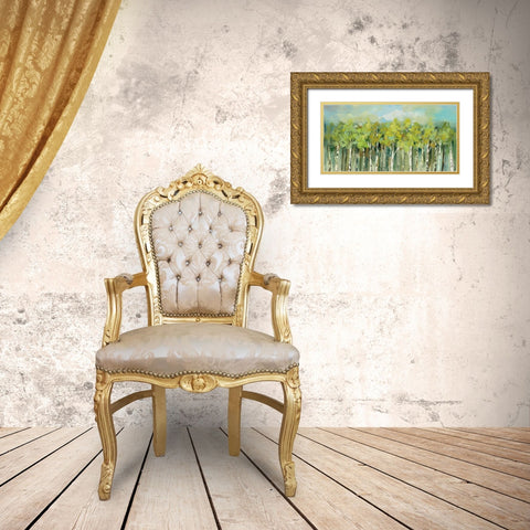 April Tree Trops Gold Ornate Wood Framed Art Print with Double Matting by Vassileva, Silvia