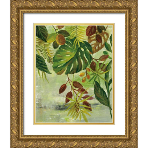 Tropical Greenery II Gold Ornate Wood Framed Art Print with Double Matting by Vassileva, Silvia