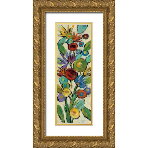 Confetti Floral II Gold Ornate Wood Framed Art Print with Double Matting by Vassileva, Silvia
