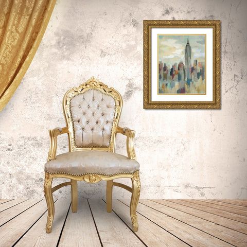 New York Impression Gold Ornate Wood Framed Art Print with Double Matting by Vassileva, Silvia