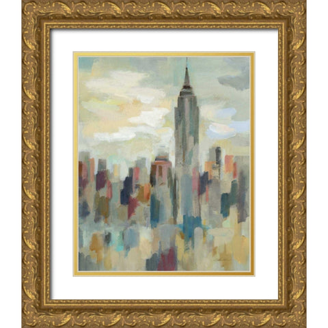 New York Impression Gold Ornate Wood Framed Art Print with Double Matting by Vassileva, Silvia