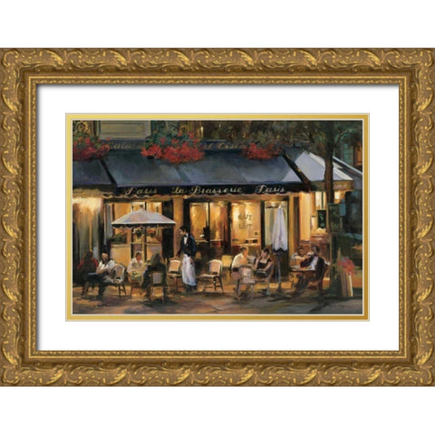 La Brasserie Gold Ornate Wood Framed Art Print with Double Matting by Hageman, Marilyn
