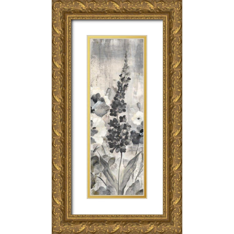 Crystal Raindrops Panel III BW Gold Ornate Wood Framed Art Print with Double Matting by Vassileva, Silvia