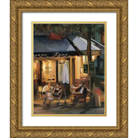 La Brasserie III Gold Ornate Wood Framed Art Print with Double Matting by Hageman, Marilyn