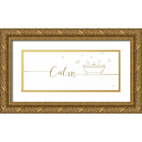 Underline Bath II Gold Ornate Wood Framed Art Print with Double Matting by Charron, Veronique