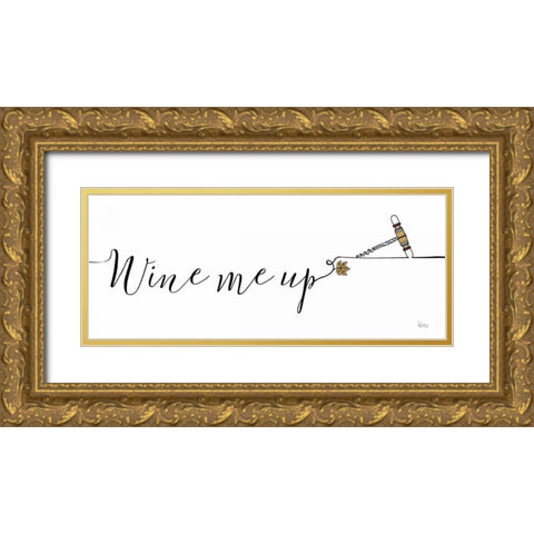 Underlined Wine III Gold Ornate Wood Framed Art Print with Double Matting by Charron, Veronique