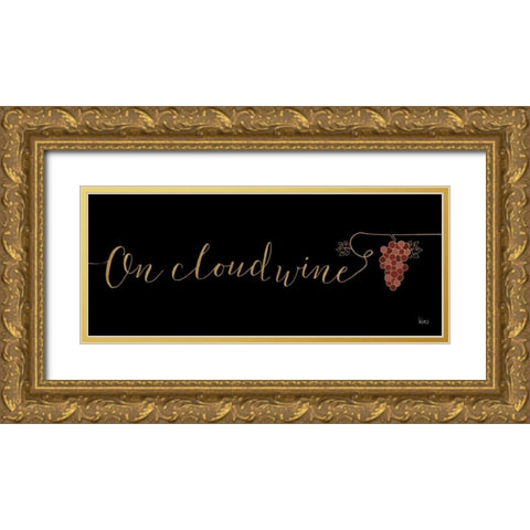 Underlined Wine IV Black Gold Ornate Wood Framed Art Print with Double Matting by Charron, Veronique