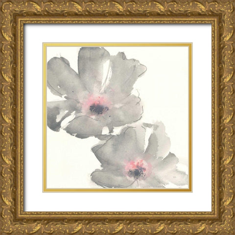 Gray Blush Cosmos I Gold Ornate Wood Framed Art Print with Double Matting by Paschke, Chris
